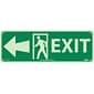 Notice Signs; Exit  (W/ Door And Left Arrow), 5" x 14", Glow Rigid