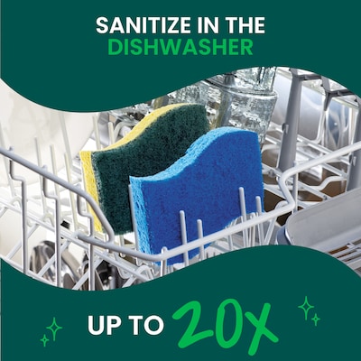 Scotch-Brite Non-Scratch Sponge with Scrubber, Blue, 6 Sponges/Pack (526-5)