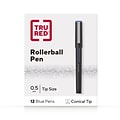 TRU RED™ Rollerball Pens, Conical Tip, Blue, Dozen/Pack (TR57322)