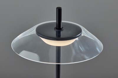 Adesso ADS360 Ako 12"H LED Table Lamp, Black/Clear Acrylic (AD9206-01)