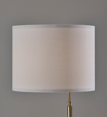 Adesso Wyatt 60"H Antique Brass Floor Lamp with White Textured Fabric Shade (2622-21)