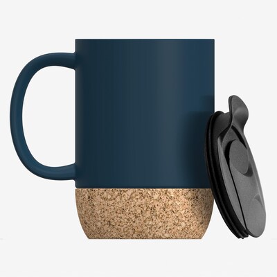 ASOBU Ceramic Travel Mug with Cork Base, 12 oz., Blue (SM50B)