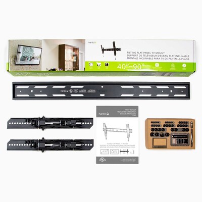 Kanto Low Profile Tilting TV Mount for 40" - 90" TVs, Black (PT400)