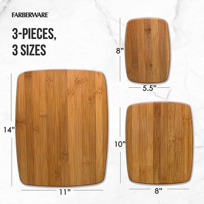 Farberware Classic Bamboo Cutting Board Set, 3 Pieces (5070344)