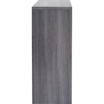 Lorell Essentials Series 4-Compartment Stack on Hutch, 70.9"W x 14.8"D x 36"H, Weathered Charcoal (LLR69557)