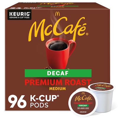 McCafe Premium Roast Decaf Coffee Keurig® K-Cup® Pods, Medium Roast, 96/Carton (080443CT)