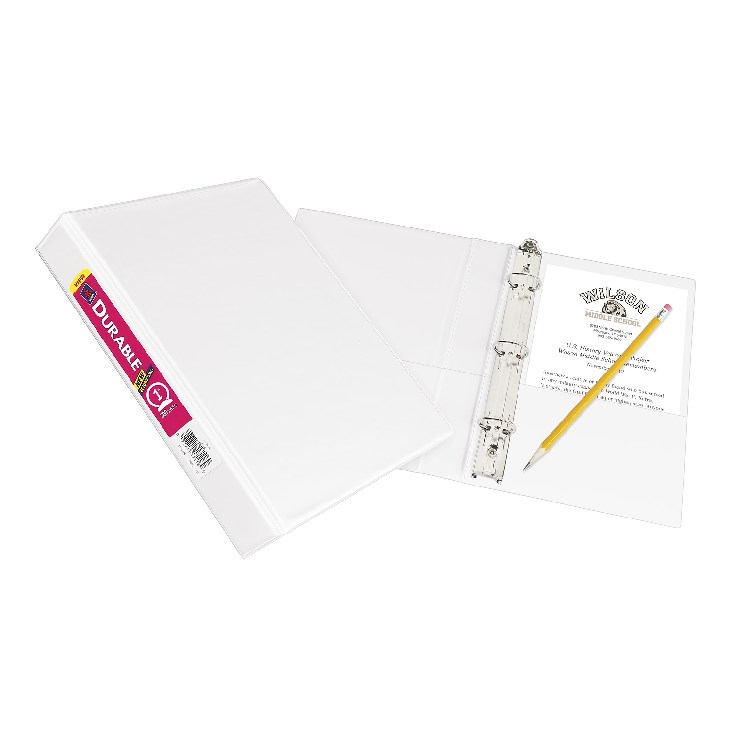 Avery Mini 1 3-Ring View Binders, White (17116)