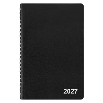 2027 Staples 5 x 8 Weekly & Monthly Appointment Book, Faux Leather Cover, Black (ST58454-27)