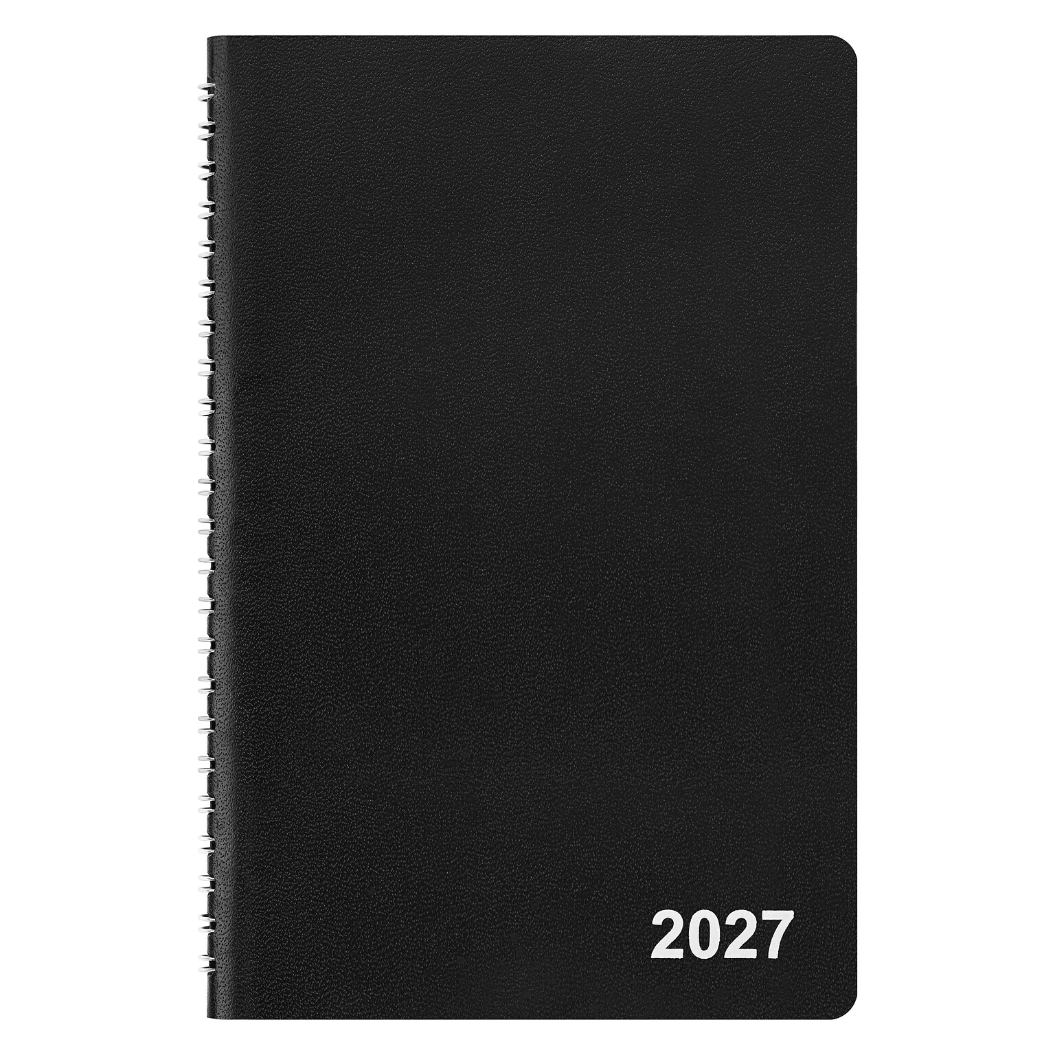 2027 Staples 5 x 8 Weekly & Monthly Appointment Book, Faux Leather Cover, Black (ST58454-27)