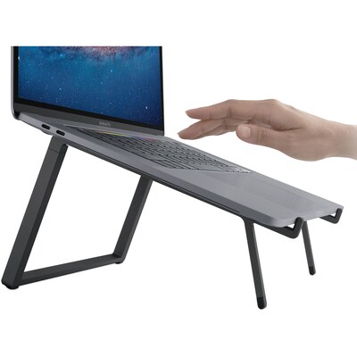 Rain Design mBar Pro+ 9.6" x 10.8" Precision Aluminum Adjustable Foldable Laptop Stand, Black (10087)