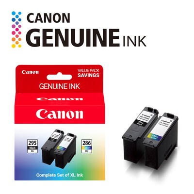 Canon PG-295XL/CL-286XL Black/Tri-Color High Yield Ink Cartridges, 2/Pack (7164C004)