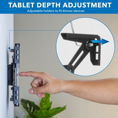 Mount-It! Adjustable Universal Anti-Theft iPad Tablet Wall Mount, 9.7" to 13", Black (MI-3882BLK)