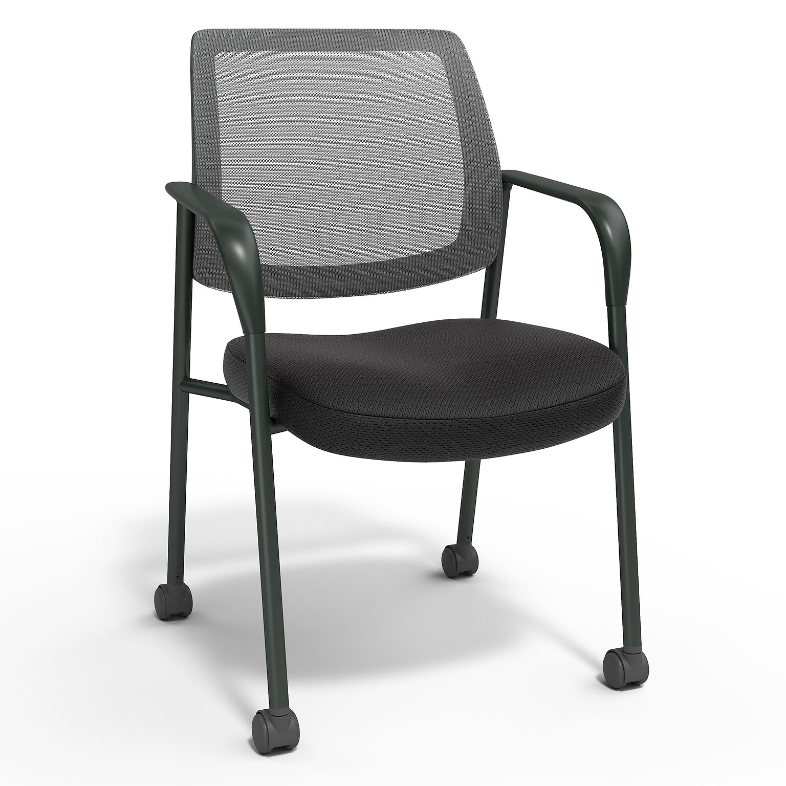 Staples Essentials Mesh/Fabric Guest Chair, Black (UN61297-CC)