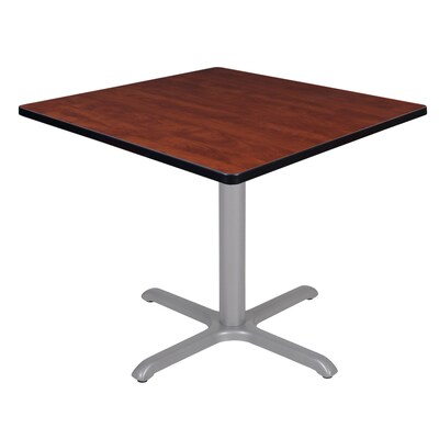 Regency Cain Square Laminate X Base Breakroom Table, 36D x 36W, Cherry/Grey (TB3636CHGY)