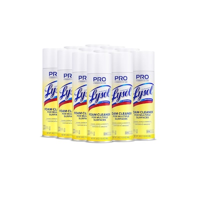 Lysol Professional Foam Cleaner for Multiple Surfaces, Fresh Clean, 24 Oz., 12/Carton (3624102775CT)