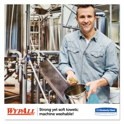 WypAll X70 Foodservice Towels, 1/4" Fold, 300/Carton, Blue (KCC05927)