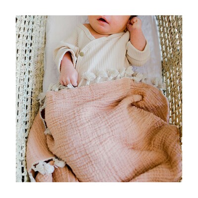 Baby Crane 6-Layer Muslin Blanket, Copper (BC-140BL-3)