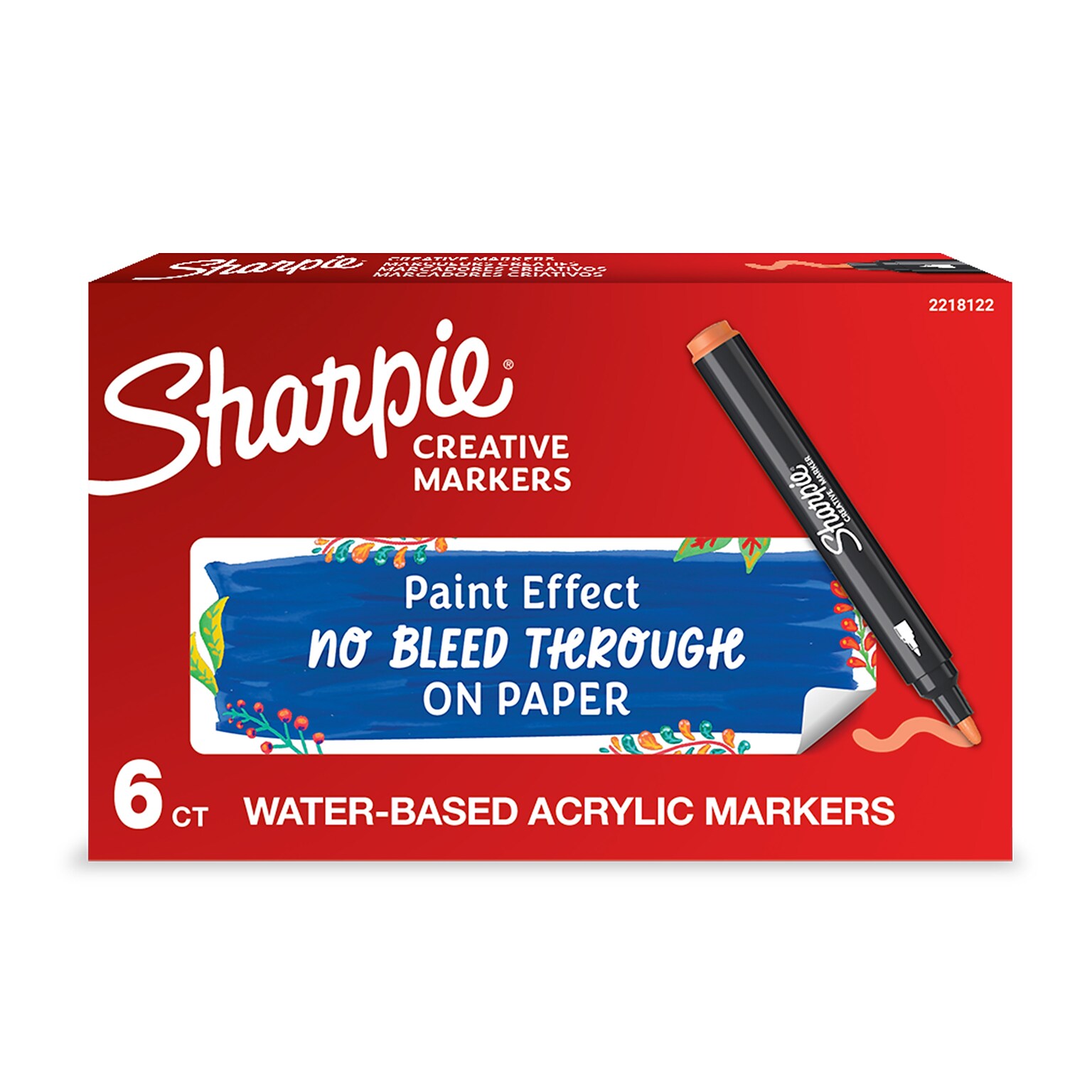 Sharpie Water-Based Creative Markers, Bullet Tip, Orange, 6/Pack (2218122)