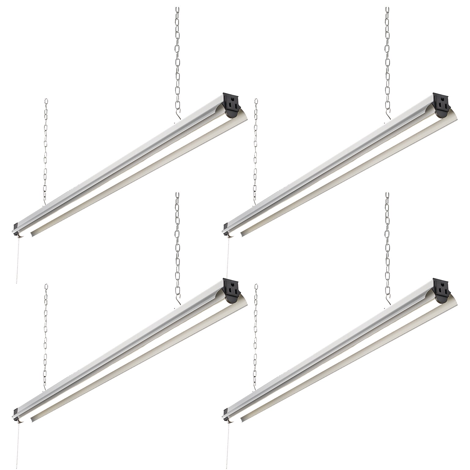 Newhouse Lighting 4 ft. Linkable LED Shop Light, 55 W 5K Lumens, 4/Pack, Gray (NH-SHOP-M4FT-4)