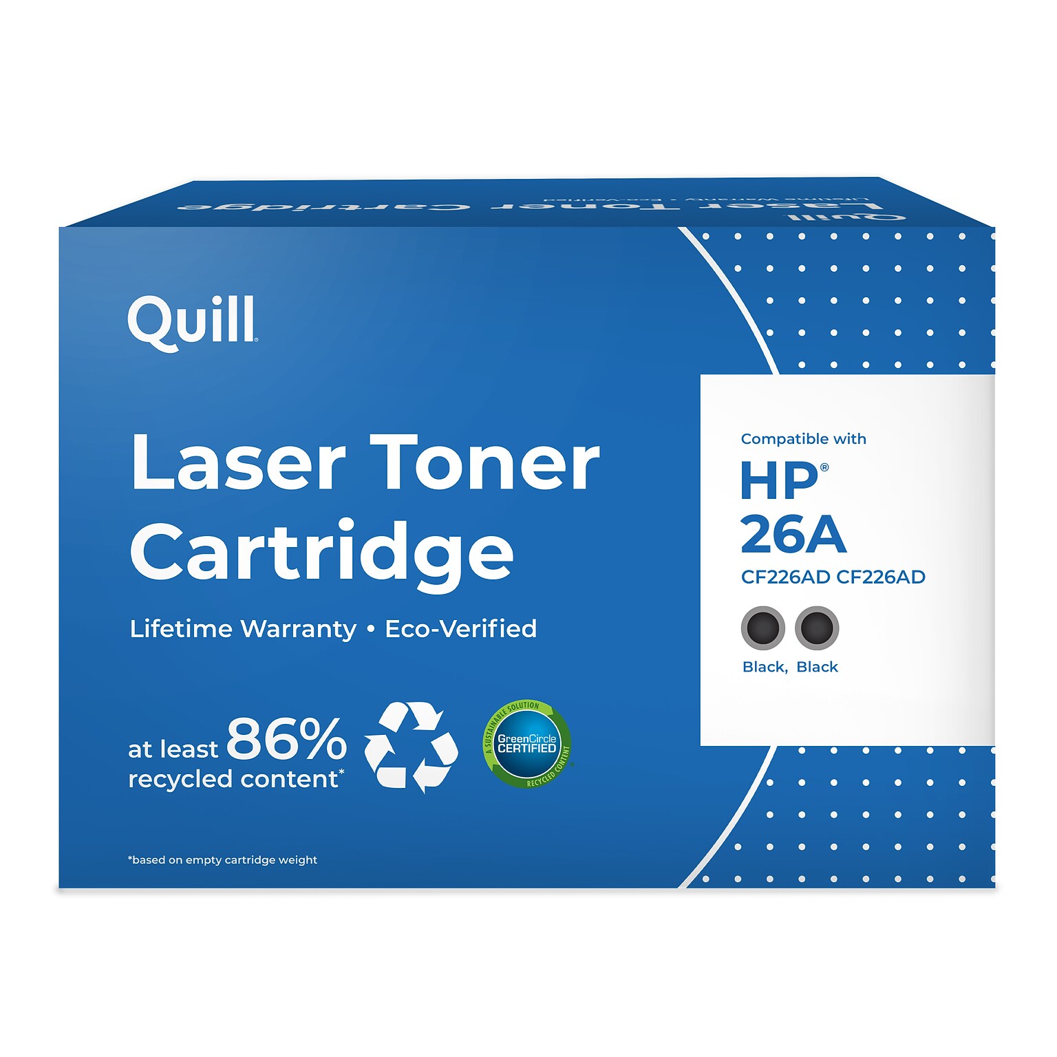 Quill 26A Remanufactured Black Standard Yield Toner Cartridge Replacement for HP CF226A, 2/PK (200891PX2)