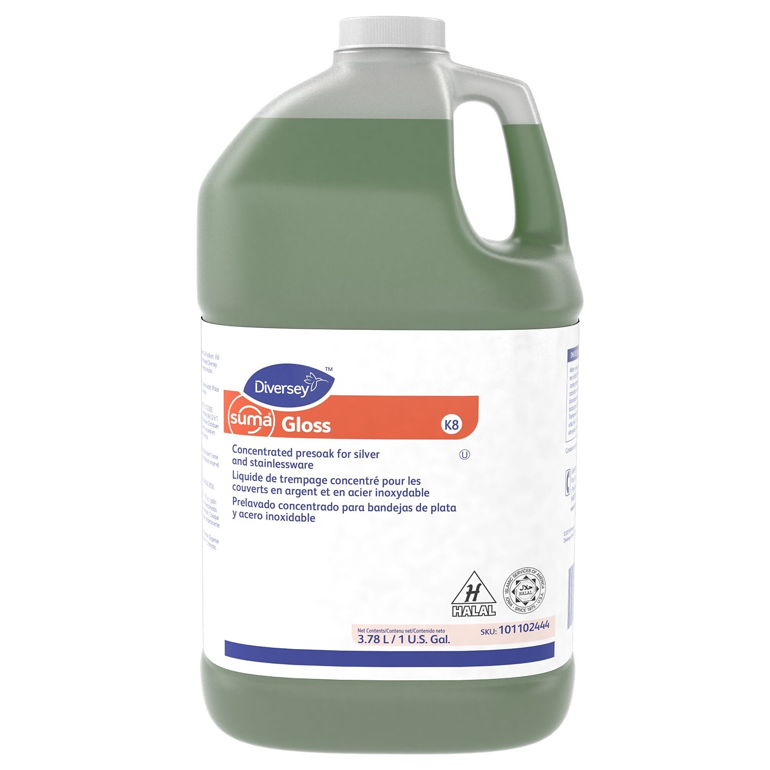 Diversey Suma Liquid Dish Presoak and Destainer, 1 Gallon, 4/Carton (101102444)