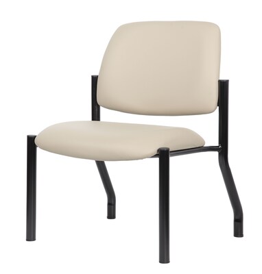 Boss Office Products Bariatric Armless Vinyl Guest Chair, 400 lb. Capacity, Beige (B9595AM-BG-400)