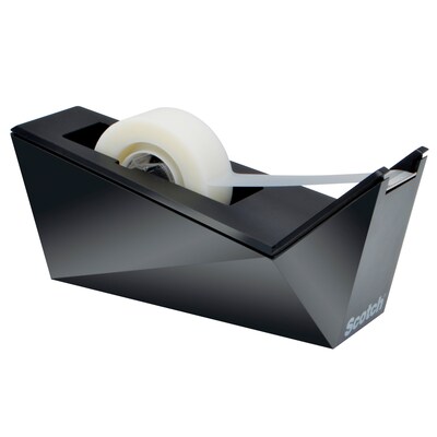 Scotch® Desktop Tape Dispenser, Facet Design, Metallic Black Finish (C17-MB-0)