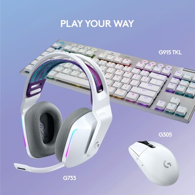 Logitech G Series G733 Wireless Over-the-Ear Gaming Headset, White (981-000882)