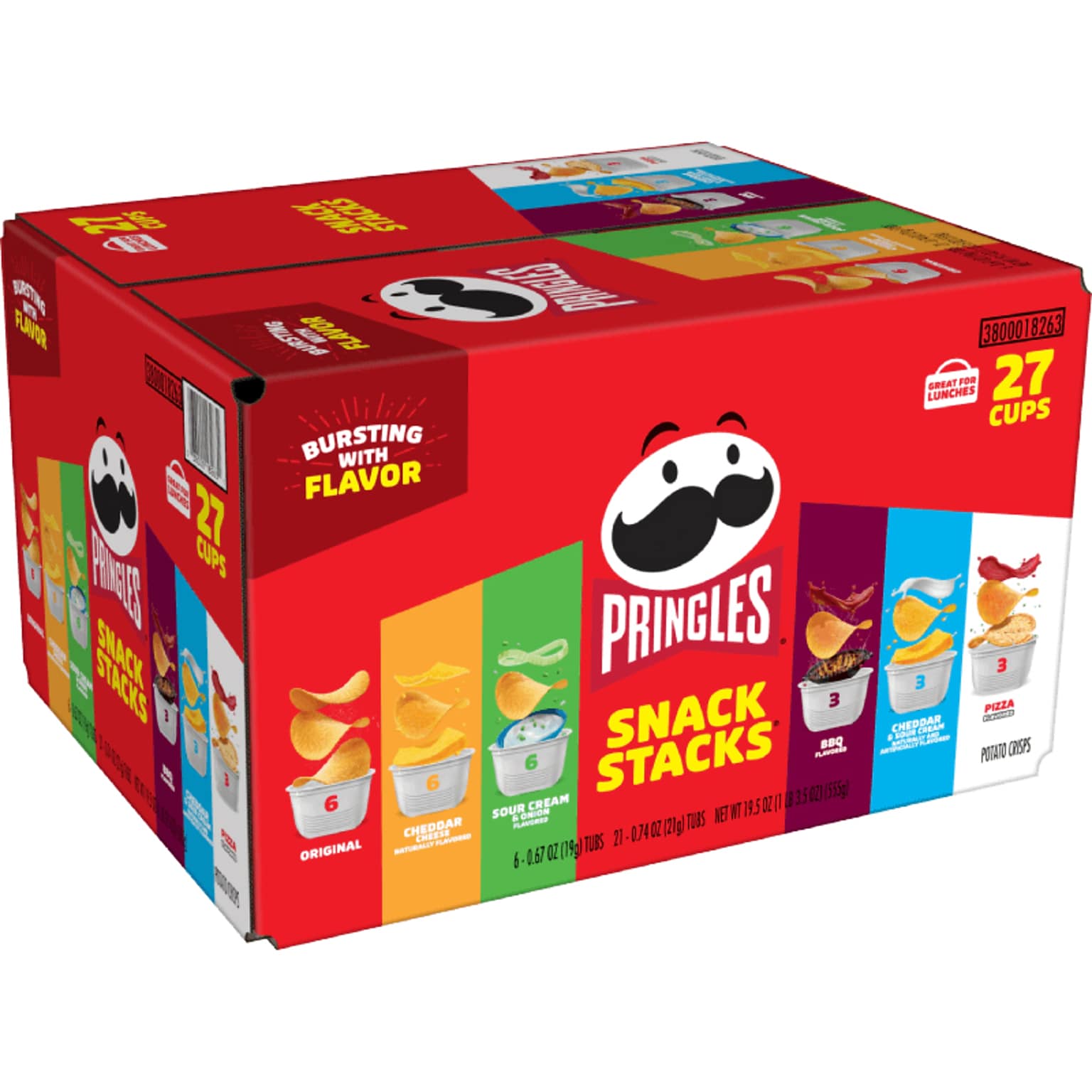 Pringles Snack Stack Variety Pack Crisps, 27 Tubs /Carton (3800018263)