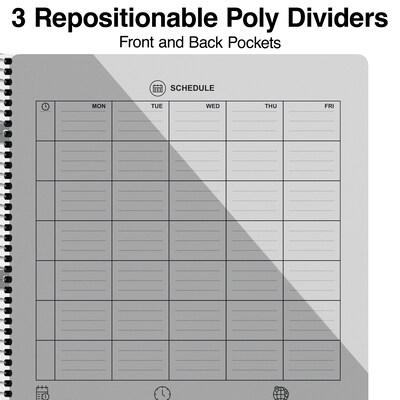 Staples Premium 3-Subject Notebook, 8.5" x 11", College Ruled, 150 Sheets, Blue (ST58333C)