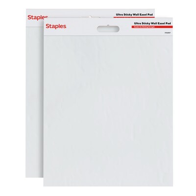 Staples Ultra Sticky Wall Easel Pad, 20 x 23, 20 Sheets/Pad, 2 Pads/Pack (ST62837)
