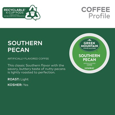 Green Mountain Southern Pecan Coffee Keurig® K-Cup® Pods, Light Roast, 24/Box (6772)