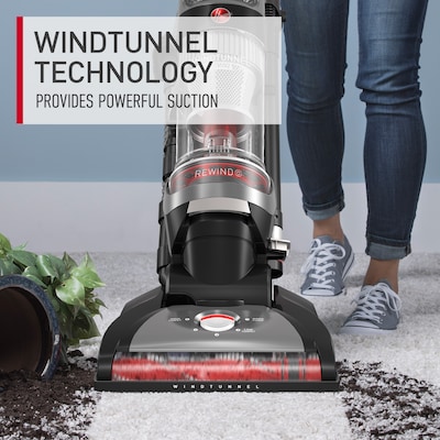 Hoover WindTunnel Cord Rewind Pro Upright Vacuum Cleaner, Bagless, Gray (UH71300V)