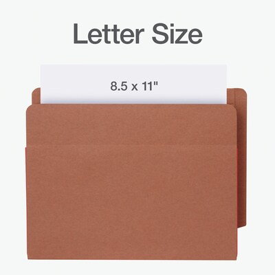 Pendaflex File Pocket, 3 1/2" Expansion, Letter Size, Brown/Red, 10/Box (1007024)