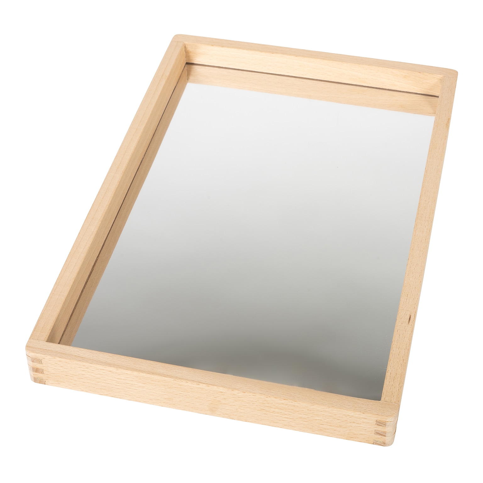 TickiT Small Wooden Mirror Tray, Natural (CTU73536)