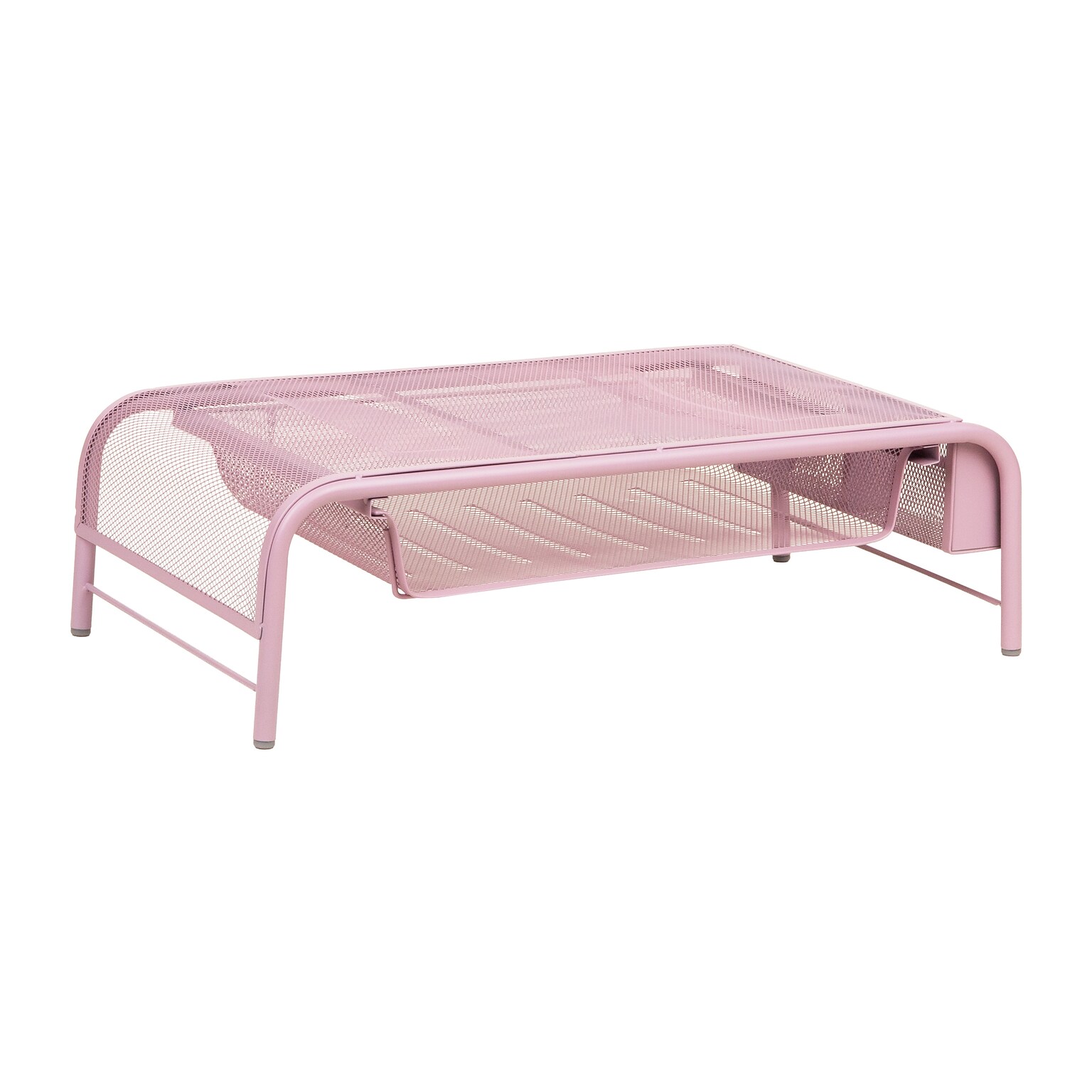 Staples Metal Mesh Monitor Stand, Up to 32 Monitor, Dusty Pink (ST63851)
