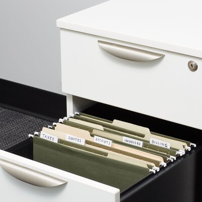 Staples 100% Recycled Reinforced Hanging File Folder, 1/5-Cut Tab, Letter Size, Standard Green, 25/Box (TR16403)