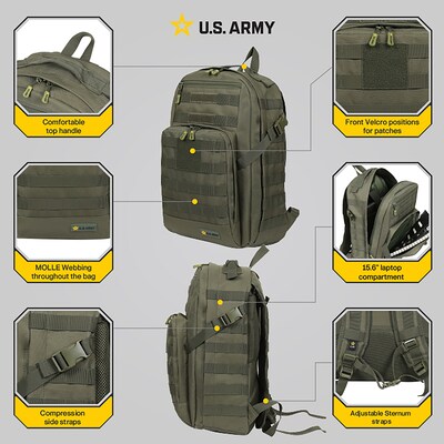 US Army WHISKEY Laptop Backpack, Large, Tactical Green (USBWHI18GRN)