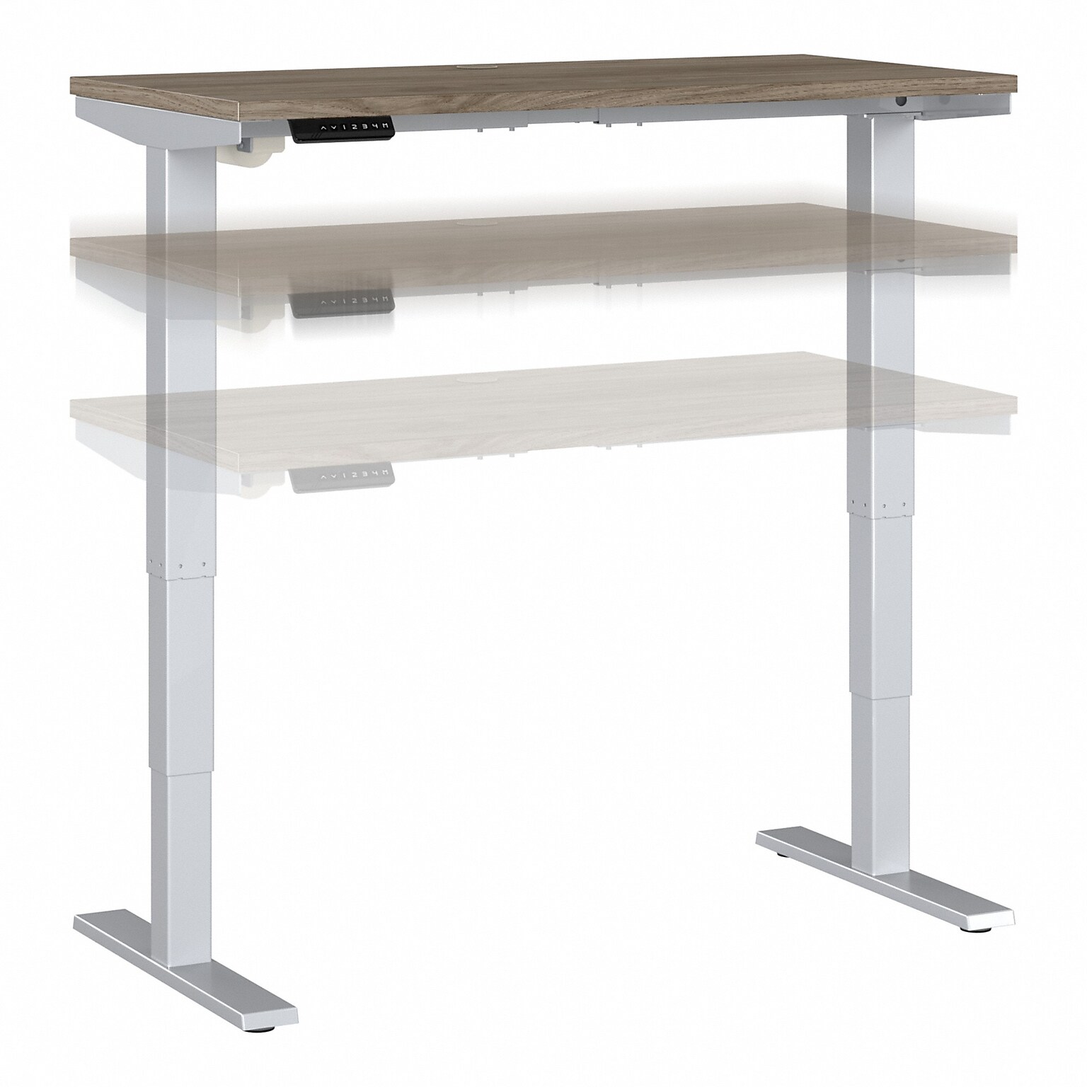 Bush Business Furniture Move 40 Series 28-48 Adjustable Standing Desk, Modern Hickory/Cool Gray Metallic (M4S4824MHSK)