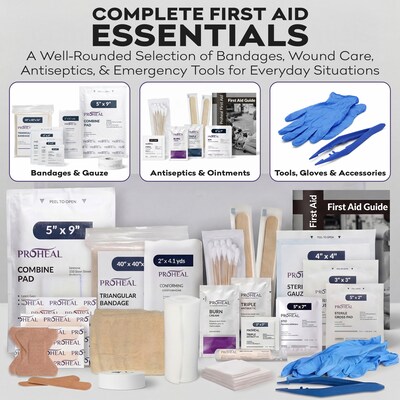 ProHeal OSHA Compliant First Aid Kit, ANSI Class A, Type III, Serves 100 People, 364 Pieces (PH-16624H)
