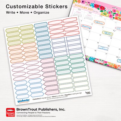 2027 BrownTrout Bonnie Marcus 17" x 12" Monthly Desk Pad Calendar, Assorted Colors (9798330713035)
