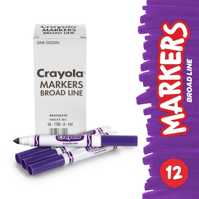 Crayola Bulk Markers, Conical Tip, Violet (Purple), 12/Pack, 3 Packs/Bundle (BIN587700040-3)