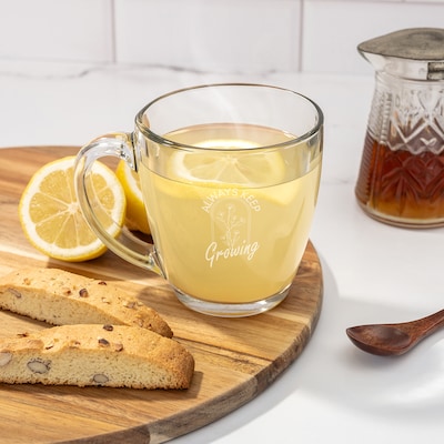 POD ETCHED TAPERED GLASS MUG 15.5OZ