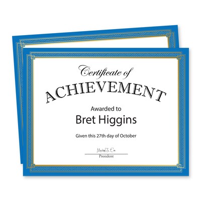 Geographics Rome Achievement Certificates, 8.5" x 11", White/Silver, 15/Pack (48779)