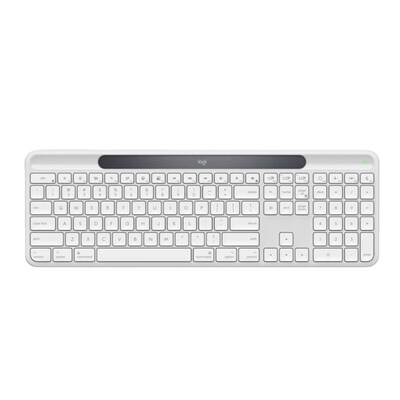 Logitech Signature Slim Solar+  Wireless Computer Keyboard, White (920-013787)