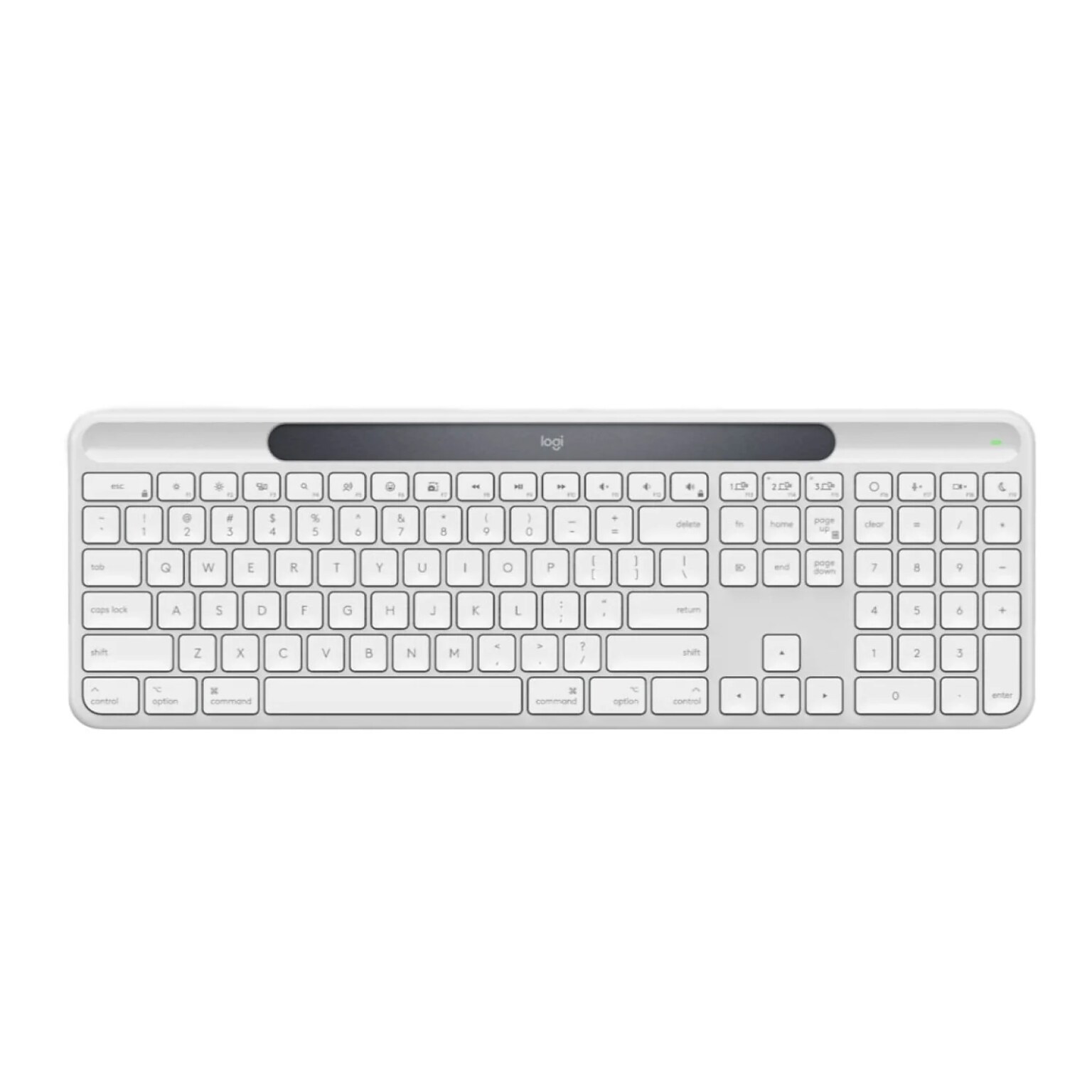 Logitech Signature Slim Solar+  Wireless Computer Keyboard, White (920-013787)