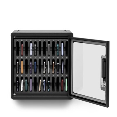 Luxor CellGuard Lockable 36-Unit Cell Phone Cabinet with Wall Mounting Kit, Black Powder Coated Steel (CHZZ002)