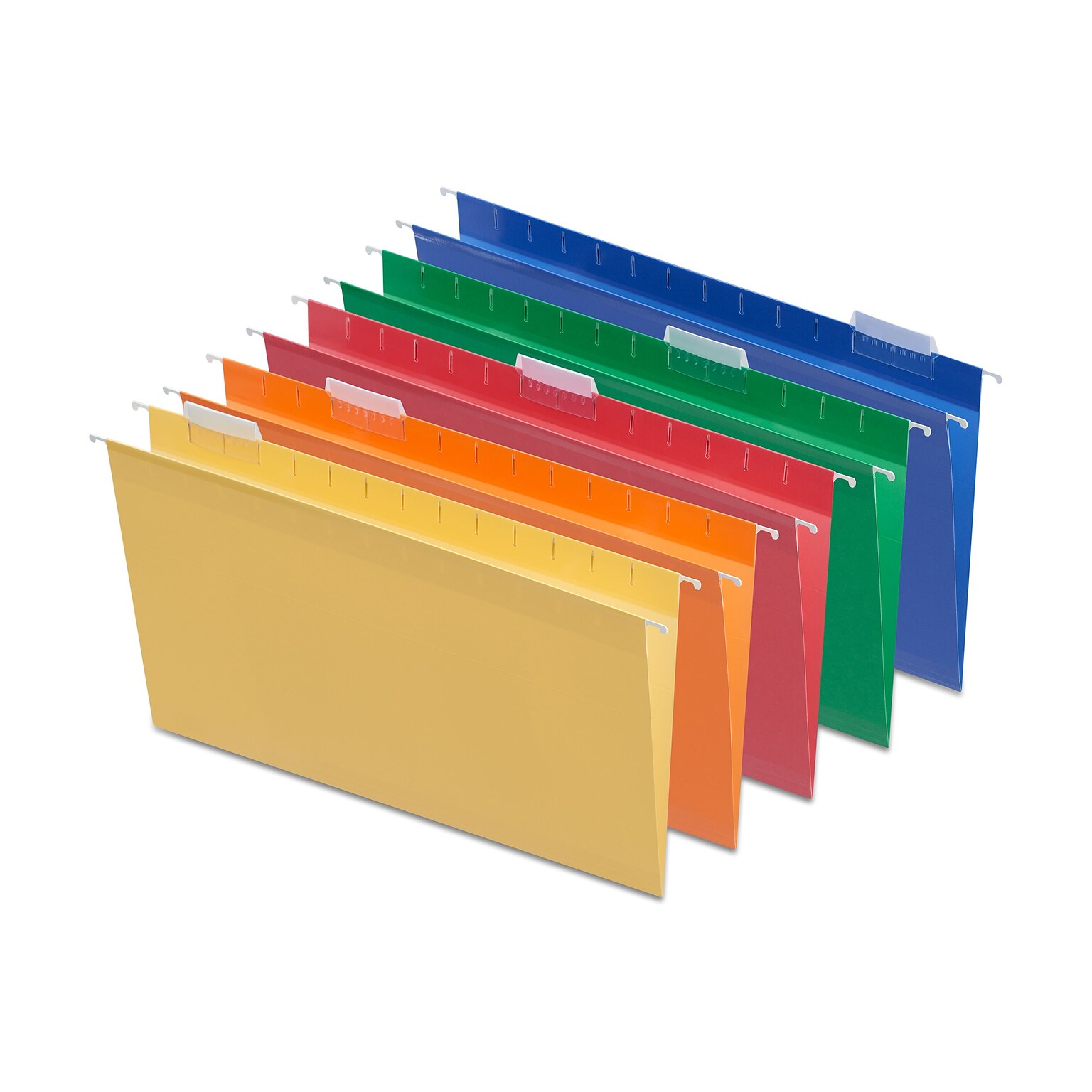 Staples Heavy Duty Reinforced Hanging File Folders, 1/5-Cut Tab, Legal Size, Assorted Colors, 25/Box (ST18657-CC)