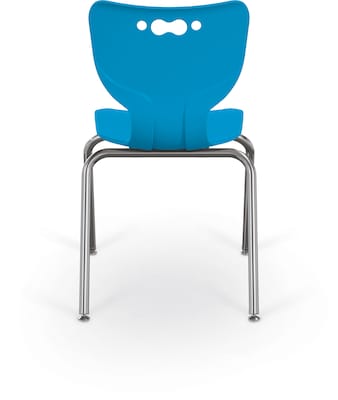 MooreCo 18" Hierarchy Student Chair with 4 Legs, Blue/Chrome Base (703673611091)