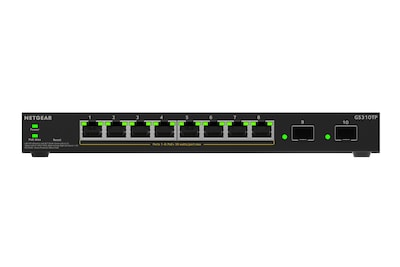 Netgear S350 Series 8-Port Gigabit PoE Smart Switch, 1000Mbps, Black (GS310TP-200NAS)